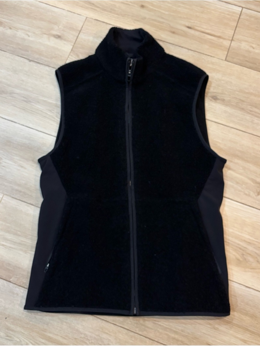Lululemon Sherpa Wool Blend Tundra Trek Heather Black Zip Up Vest Men's Small S